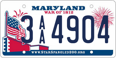 MD license plate 3AA4904