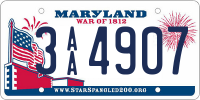 MD license plate 3AA4907