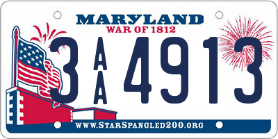 MD license plate 3AA4913