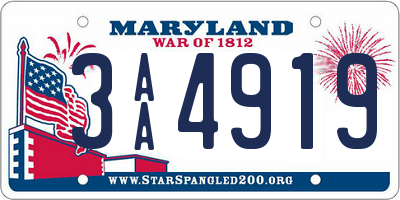 MD license plate 3AA4919