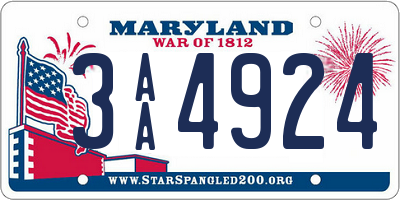 MD license plate 3AA4924