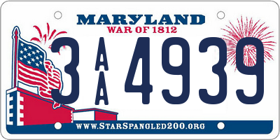 MD license plate 3AA4939