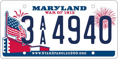 MD license plate 3AA4940