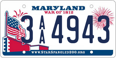 MD license plate 3AA4943