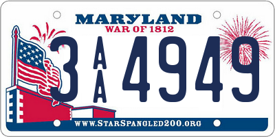 MD license plate 3AA4949