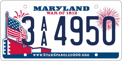 MD license plate 3AA4950