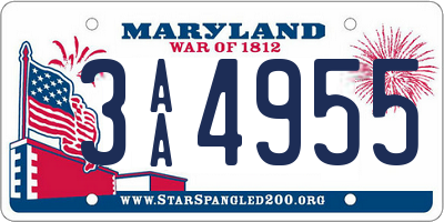 MD license plate 3AA4955