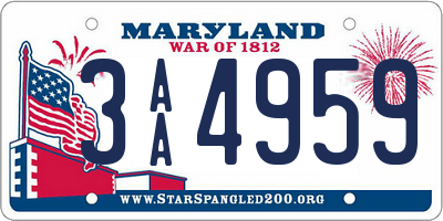 MD license plate 3AA4959