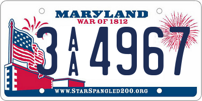 MD license plate 3AA4967