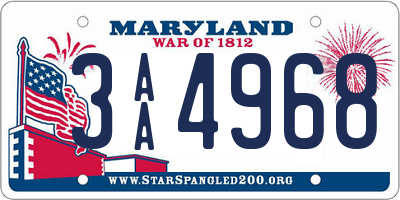 MD license plate 3AA4968