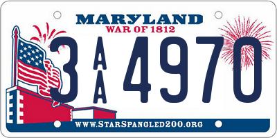 MD license plate 3AA4970