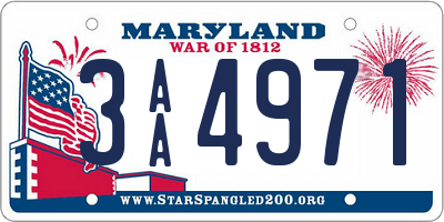 MD license plate 3AA4971