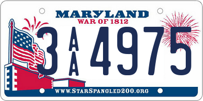 MD license plate 3AA4975