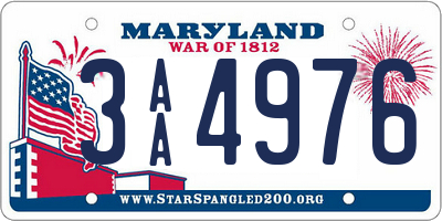 MD license plate 3AA4976