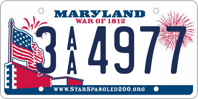 MD license plate 3AA4977