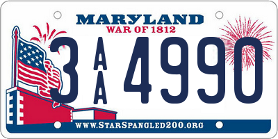 MD license plate 3AA4990