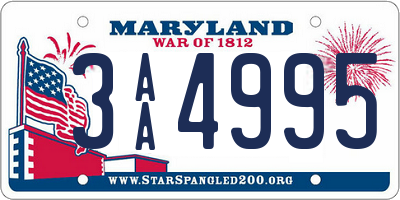 MD license plate 3AA4995