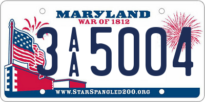 MD license plate 3AA5004