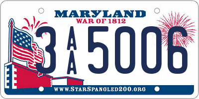 MD license plate 3AA5006