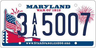 MD license plate 3AA5007