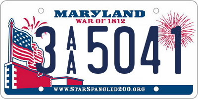 MD license plate 3AA5041