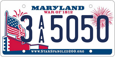 MD license plate 3AA5050