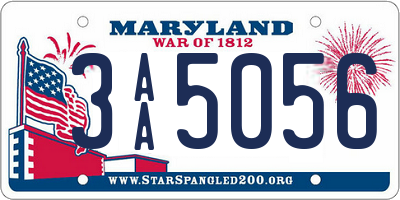 MD license plate 3AA5056