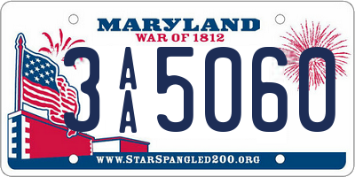 MD license plate 3AA5060