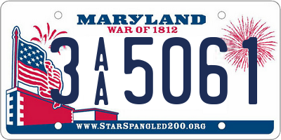 MD license plate 3AA5061