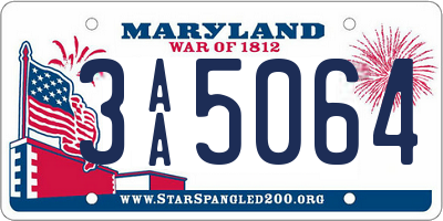 MD license plate 3AA5064