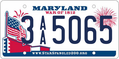 MD license plate 3AA5065