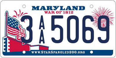 MD license plate 3AA5069