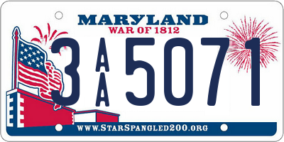 MD license plate 3AA5071