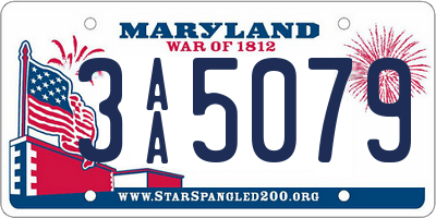 MD license plate 3AA5079