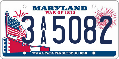 MD license plate 3AA5082