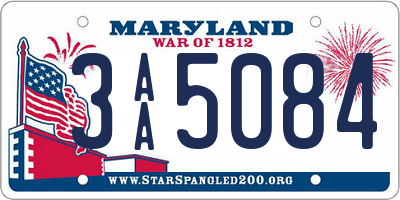 MD license plate 3AA5084