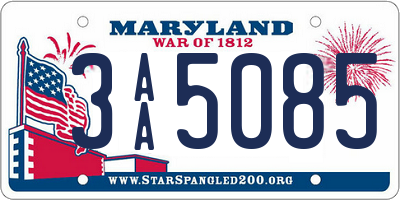 MD license plate 3AA5085