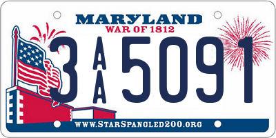 MD license plate 3AA5091