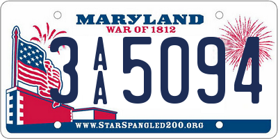 MD license plate 3AA5094