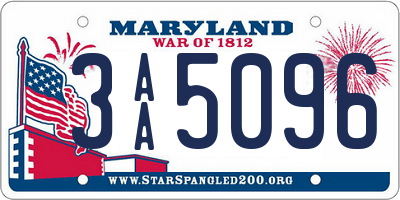 MD license plate 3AA5096