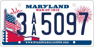 MD license plate 3AA5097