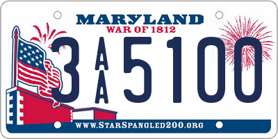 MD license plate 3AA5100