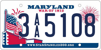 MD license plate 3AA5108