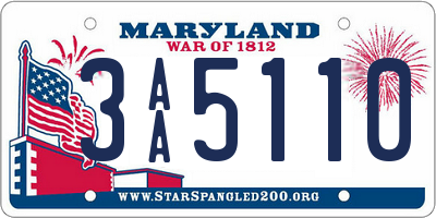 MD license plate 3AA5110