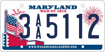 MD license plate 3AA5112