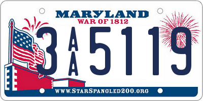 MD license plate 3AA5119