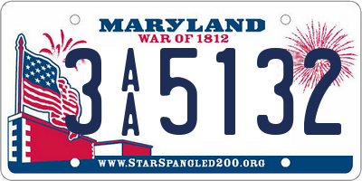 MD license plate 3AA5132