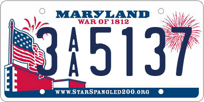 MD license plate 3AA5137