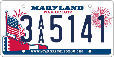 MD license plate 3AA5141