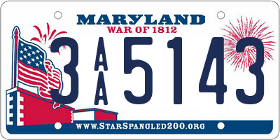 MD license plate 3AA5143